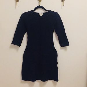 Reiss Navy Structured A-Line Dress